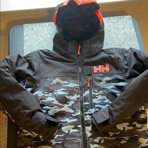 Helly Hansen Kids Camo Jacket - Black and Grey
